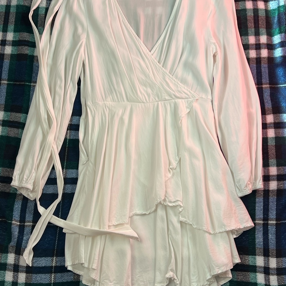 Elegant White Wrap Dress